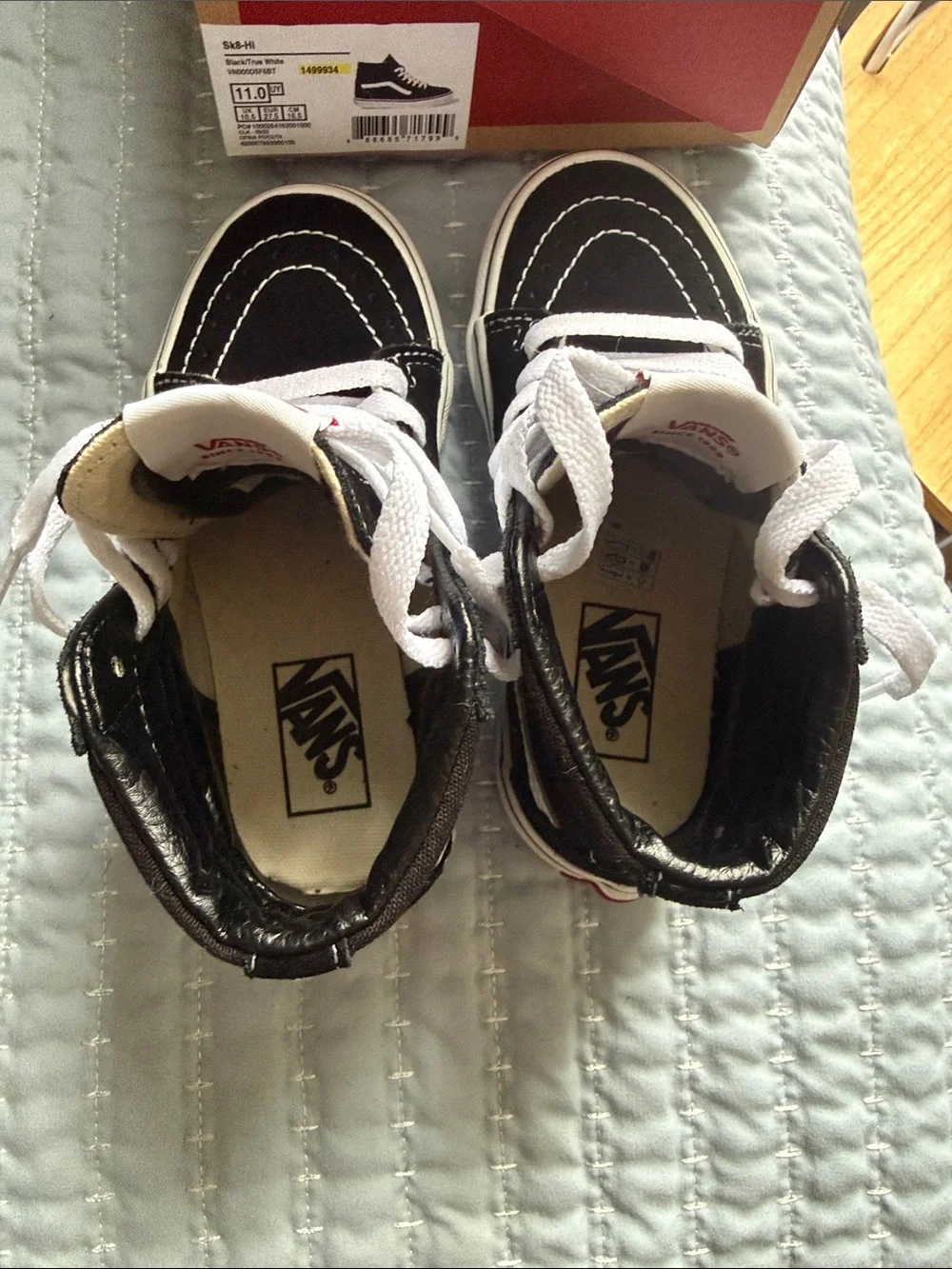 Vans Kids Black and White High-Top Skate Sneakers